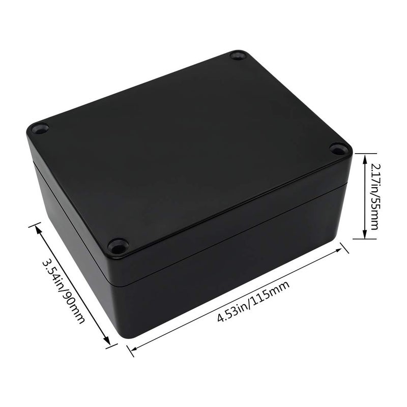 LeMotech ABS Plastic Electrical Project Case Power Junction Box, Project Box Black 4.5" x 3.5" x 2.2" (115 x 90 x 55 mm)(Pack of 2) - Image 2
